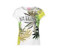 Kurzarmshirt BETTY BARCLAY "Betty Barclay Halbarm-Shirt mit Ärmelaufschlag", Damen, Gr. 44, grün (weiß, grün), Jersey, Obermaterial: 100% Baumwolle., casual, loose fit normal, U-Boot-Ausschnitt, Kurza