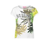 Kurzarmshirt BETTY BARCLAY "Betty Barclay Halbarm-Shirt mit Ärmelaufschlag", Damen, Gr. 42, grün (weiß, grün), Jersey, Obermaterial: 100% Baumwolle., casual, loose fit normal, U-Boot-Ausschnitt, Kurza