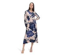 Betty Barclay Damen Hemdblusenkleid mit Bindegürtel 36, Dark Blue/Nature