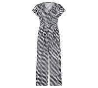 Overall BETTY BARCLAY "Damen mit Eingrifftaschen", Damen, Gr. 44, Normalgrößen, blau (dunkelblau, weiß), Jersey, Obermaterial: 95% Polyester, 5% Elasthan, figurumspielend, V-Ausschnitt, Overalls Overa