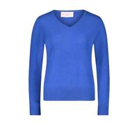 Strickpullover BETTY BARCLAY "Betty Barclay Damen Kaschmir-Pullover mit V-Ausschnitt", Damen, Gr. 38, blau (adria), Strick, Obermaterial: 100% Kaschmir., Basic, gerade normal, V-Ausschnitt, Langarm, P