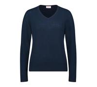 Strickpullover BETTY BARCLAY "Betty Barclay Kaschmir-Pullover mit V-Ausschnitt" Gr. 40, blau (dunkelblau) Damen Pullover (19150432-40) dunkelblau