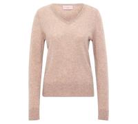 Kaschmir-Pullover mit V-Ausschnitt Funghi Melange 40