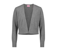 Strickjacke BETTY BARCLAY "Betty Barclay Kaschmir-Strickjacke mit Rippbündchen" Gr. 46, grau (grey melange) Damen Strickjacken (83546848-46) grey melange