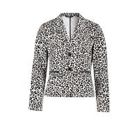 Betty Barclay Damen Kurzblazer mit Animalprint 40, Weiß/Schwarz