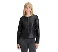 Betty Barclay Damen-Kurzblazer mit Reißverschluss Leder-Optik Schwarz Größe 40