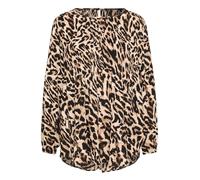 Betty Barclay Damen Schlupfbluse mit Plissee Schwarz/Beige Größe 46