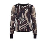 Betty Barclay Langarm-Shirt mit Plissee und gerippten Abschlüssen Taupe/Black Damen Gr. 40