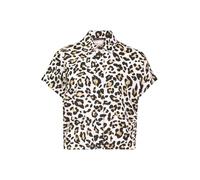 Betty Barclay Damen Leinenbluse mit Kragen 36, Weiß/Schwarz