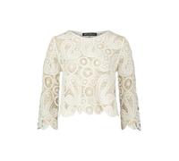 Betty Barclay Damen Lochstrick-Pullover mit U-Boot-Ausschnitt 36, Rohweiß