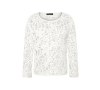 Lochstrick-Pullover Weiß 46