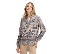 Longbluse mit Stehkragen Grau/Beige 36