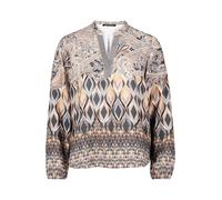 Longbluse mit Stehkragen Grau/Beige 44