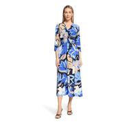 Betty Barclay Damen Midikleid mit Raffung 36, Dunkelblau/Blau
