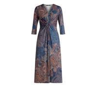 Betty Barclay Damen Midikleid mit Raffung 40, Blau/Rot
