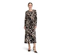 Betty Barclay Damen Plisseekleid Langarm 42, Beige/Braun