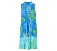 Plisseekleid BETTY BARCLAY "Betty Barclay Plisseekleid kurzarm", Damen, Gr. 40, Normalgrößen, bunt (grün, blau), Obermaterial: 100% Polyester. Futter: 65% Polyester, 35% Viskose., modisch, Basic schma