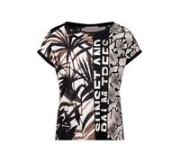 Betty Barclay Damen Printshirt mit Ärmelaufschlag 42, Weiß/Braun
