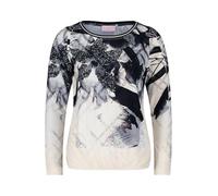 Printshirt mit Gummizug Schwarz/Beige Damen