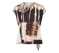 so cosy - Kurzarmshirt mit grafischem Print beige/braun - Gr. - 40