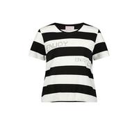 Kurzarmshirt BETTY BARCLAY "Damen mit Tunnelzug", Damen, Gr. 48, schwarz-weiß (schwarz, weiß), Jersey, Obermaterial: 100% Baumwolle, figurumspielend normal, Rundhals, Shirts (95158367-48) schwarz, wei