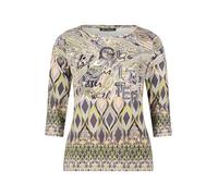Betty Barclay Damen Ringelshirt 9876 3/4-Arm U-Boot-Ausschnitt Grau/Beige Gr. 46