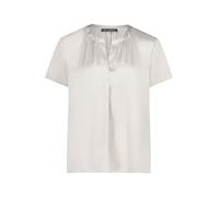 Satinbluse BETTY BARCLAY "Damen kurzarm", Damen, Gr. 44, beige (grau beige), Obermaterial: 97% Polyester, 3% Elasthan, lässig geschnitten normal, V-Ausschnitt, Blusen (29252705-44) grau beige