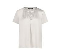 Satinbluse BETTY BARCLAY "Damen kurzarm", Damen, Gr. 46, beige (grau beige), Obermaterial: 97% Polyester, 3% Elasthan, lässig geschnitten normal, V-Ausschnitt, Blusen (29252705-46) grau beige