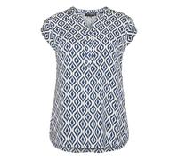 Schlupfbluse BETTY BARCLAY "Damen kurzarm", Damen, Gr. 44, blau, weiß, Obermaterial: 100% Viskose, figurumspielend normal, Rundhals, Blusen Schlupfbluse (14774344-44) blau, weiß