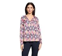 Schlupfbluse BETTY BARCLAY "Damen langarm", Damen, Gr. 40, pink, dunkelblau, Obermaterial: 100% Viskose, lässig geschnitten normal, V-Ausschnitt, Blusen Schlupfbluse (41542924-40) pink, dunkelblau