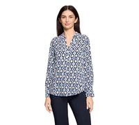 Betty Barclay Schlupfbluse Damen langarm V-Ausschnitt 100% Viskose Blau/Weiß Gr. 42