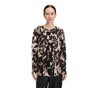 Betty Barclay Damen Schlupfbluse mit Plissee 40, Beige/Braun