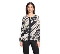 Betty Barclay Schlupfbluse Rundhalsausschnitt 100% Viskose figurumspielend Damen Weiß/Schwarz Gr. 44