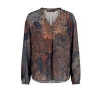 Schlupfbluse BETTY BARCLAY "Damen mit Stehkragen", Damen, Gr. 42, braun (blau, rot), Obermaterial: 100% Viskose, figurumspielend normal, V-Ausschnitt, Blusen Schlupfbluse (83922222-42) blau, rot
