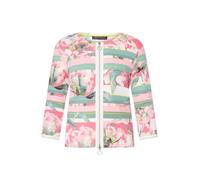Shirtjacke BETTY BARCLAY "Damen mit Rippenstruktur", Damen, Gr. 40, rosé, cream, Rippware, Obermaterial: 95% Baumwolle, 5% Elasthan, tailliert normal, Rundhals, Shirts Shirtjacke (56854647-40) rosé, c
