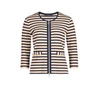Betty Barclay Damen Shirtjacke mit Rippenstruktur 42, Beige/Dark Blue