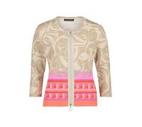 Betty Barclay Damen Shirtjacke mit Rippenstruktur 46, Taupe/Rot