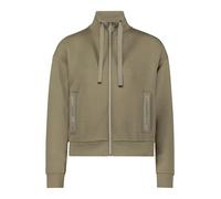 Sweatjacke BETTY BARCLAY "Damen mit Rippenstruktur", Damen, Gr. 48, dusty olive, Sweatware, Obermaterial: 54% Viskose, 40% Polyester, 6% Elasthan, figurumspielend normal, Sweatjacken Sweatjacke (46041
