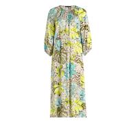 Sommerkleid BETTY BARCLAY "Damen mit Rundhalsausschnitt", Damen, Gr. 36, Normalgrößen, beige, gelb, Obermaterial: 100% Viskose; Besatz: 100% Viskose, figurumspielend lang, Rundhals, Kleider Sommerklei