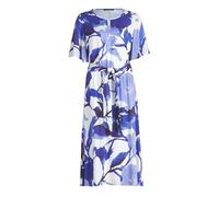 Sommerkleid mit Rundhalsausschnitt Weiß/Blau 38