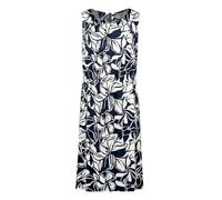 Sommerkleid BETTY BARCLAY "Damen mit Rundhalsausschnitt", Damen, Gr. 40, Normalgrößen, dunkelblau, weiß, Obermaterial: 95% Viskose, 5% Elasthan, figurumspielend kurz, Rundhals, Kleider Sommerkleid (50