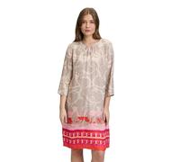 Sommerkleid BETTY BARCLAY "Betty Barclay Damen Sommerkleid mit Rundhalsausschnitt", Damen, Gr. 42, Normalgrößen, bunt (taupe, rot), Obermaterial: 100% Viskose., modisch, figurumspielend kurz, Rundhals