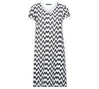 Sommerkleid BETTY BARCLAY "Damen mit V-Ausschnitt", Damen, Gr. 38, Normalgrößen, blau (dunkelblau, weiß), Obermaterial: 100% Polyester. Futter: 100% Polyester, figurumspielend kurz, V-Ausschnitt, Klei