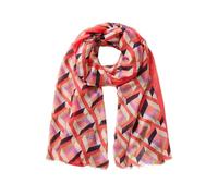 Betty Barclay Damen Sommerschal mit Fransen Red/Beige,ACC