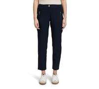 Stretch-Hose BETTY BARCLAY "Damen Stretch-Hose mit elastischem Bund", Damen, Gr. 48, Normalgrößen, blau (dunkelblau), Obermaterial: 86% Polyester, 14% Elasthan., relaxed fit 7/8-Länge, Hosen, Reißvers
