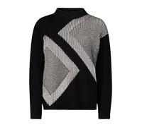 Strickpullover mit Intarsie Patch Black/Beige 42