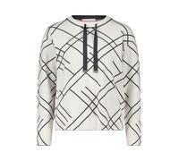 Strickpullover BETTY BARCLAY "Damen Strickpullover mit Jacquard", Damen, Gr. 44, grau (patch beige, grau), Strick, Obermaterial: 50% Viskose, 27% Polyamid, 23% Polyester., gerade normal, Rundhals, Pul