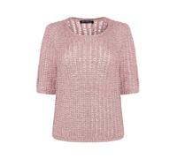 Kurzarmshirt BETTY BARCLAY "Damen mit Lochmuster", Damen, Gr. 48, rosa (pink dolphin), Strick, Obermaterial: 59% Viskose, 26% Polyester, 15% Polyester, loose fit normal, Rundhals, Shirts (72414534-48)