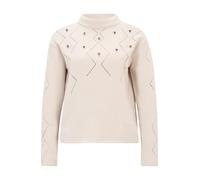 Betty Barclay Damen Strickpullover mit Schmucksteinen, beige, Gr. 42