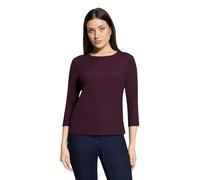 Strukturshirt mit Rundhalsausschnitt Dark Aubergine 36